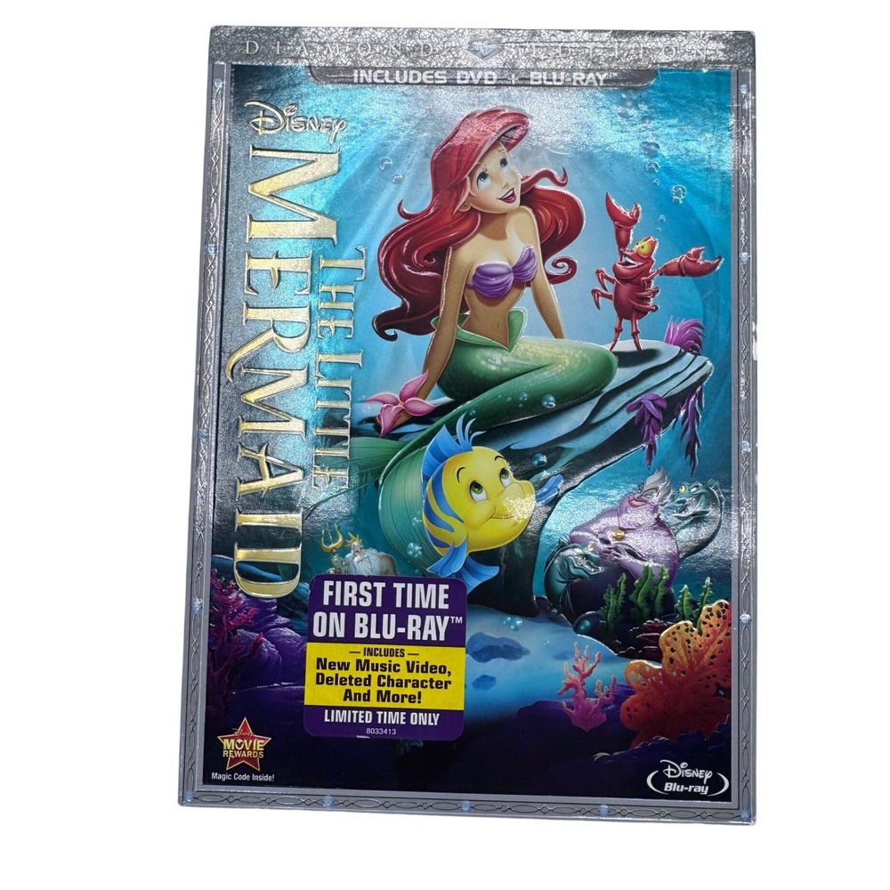 Disney The Little Mermaid Blue‎ Blu-ray DVD Diamond Edition Kids Movie